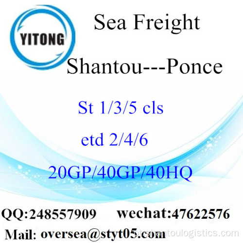 Shantou Porto Mar transporte de mercadorias para Ponce